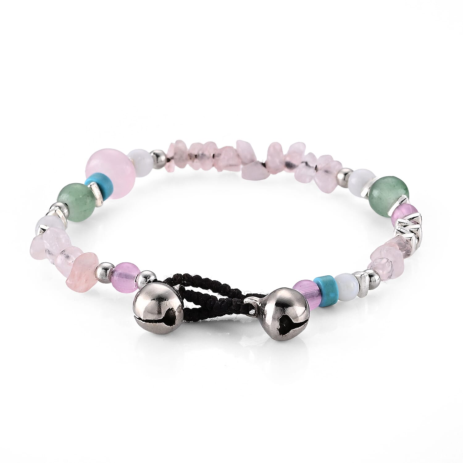 Pink Quartz 10.00 ctw Bracelet in Silvertone (7.00 In)