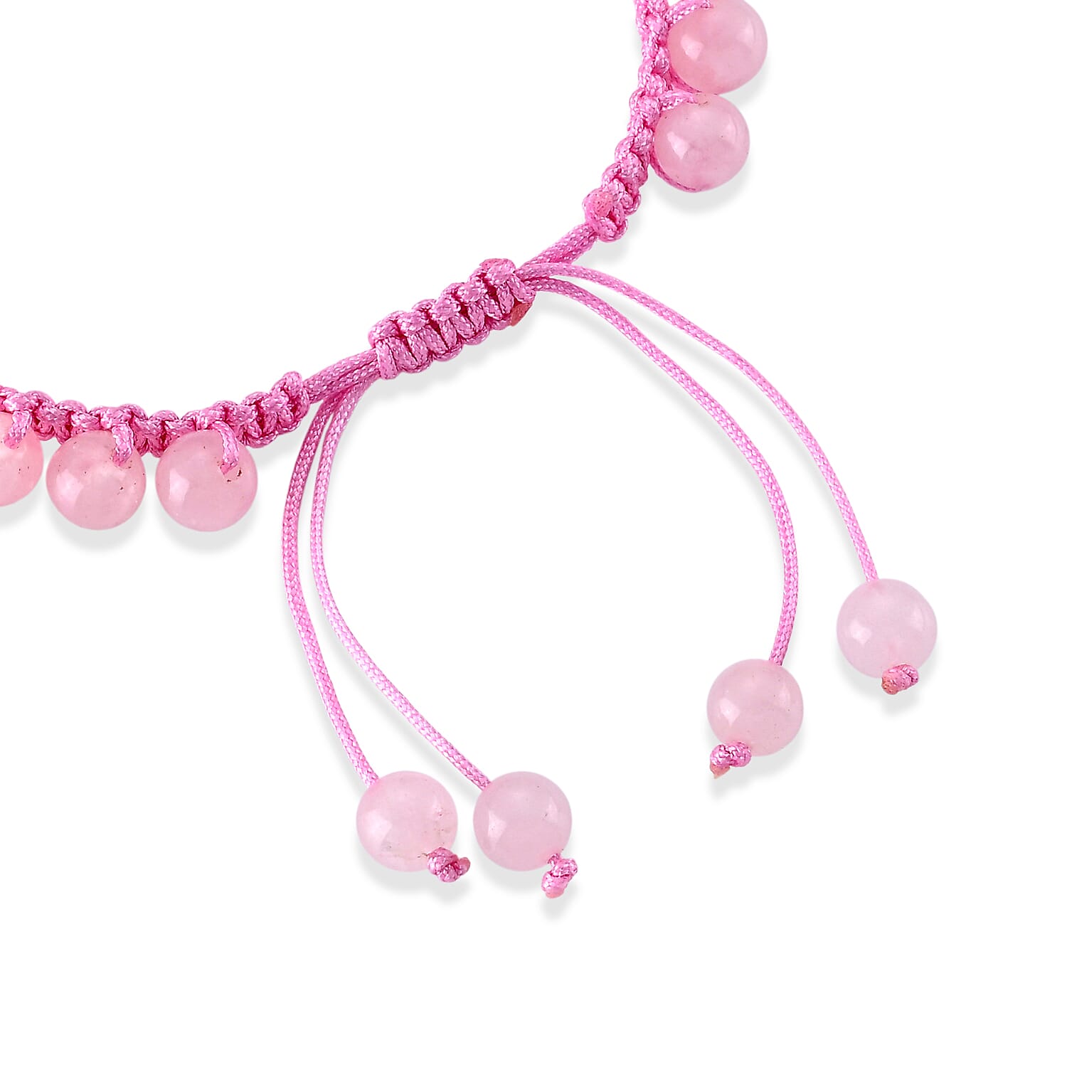 Galilea Rose Quartz Beaded Cord Bracelet (6-8In) 40.00 ctw