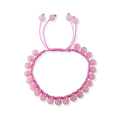 Galilea Rose Quartz Beaded Cord Bracelet (6-8In) 40.00 ctw