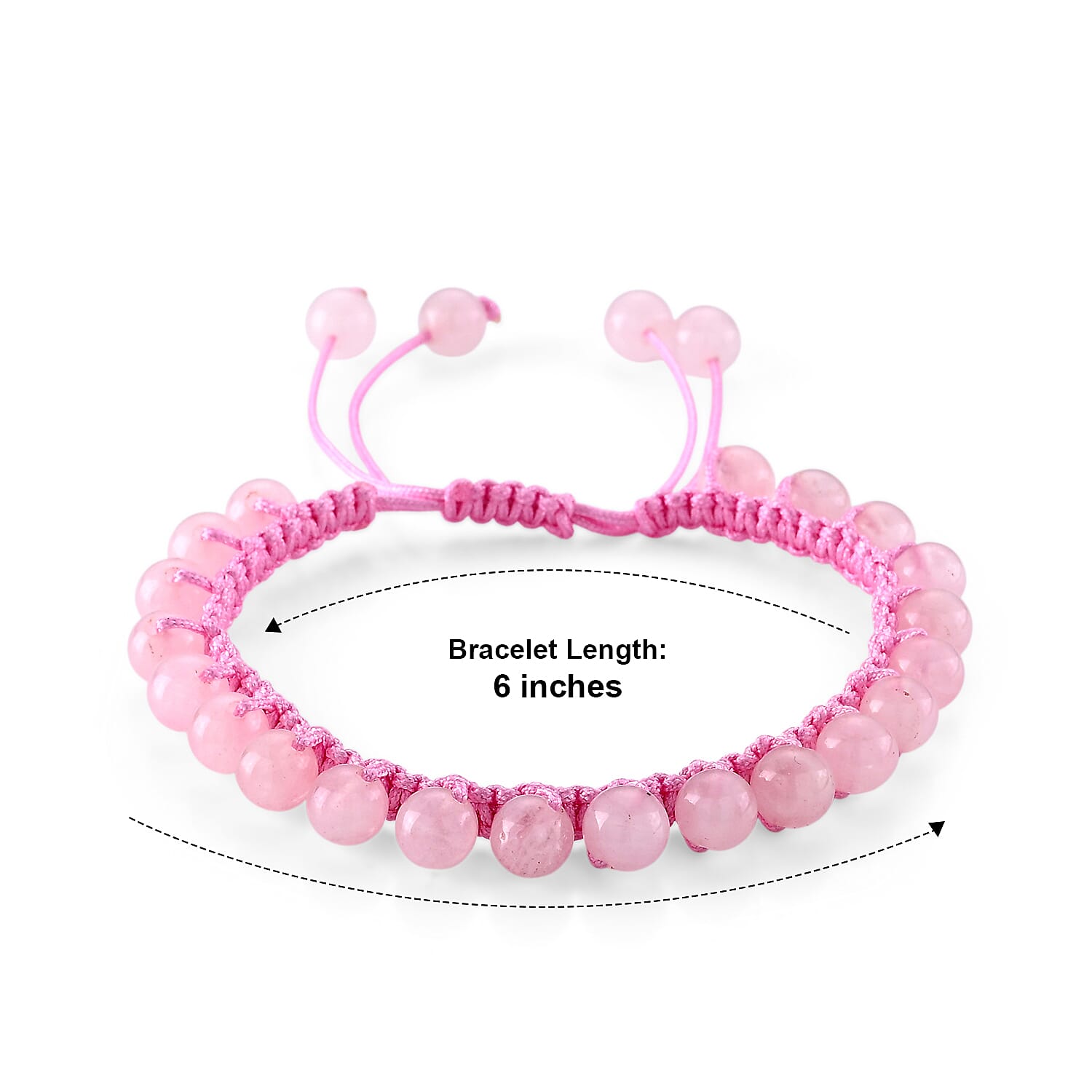 Galilea Rose Quartz Beaded Cord Bracelet (6-8In) 40.00 ctw