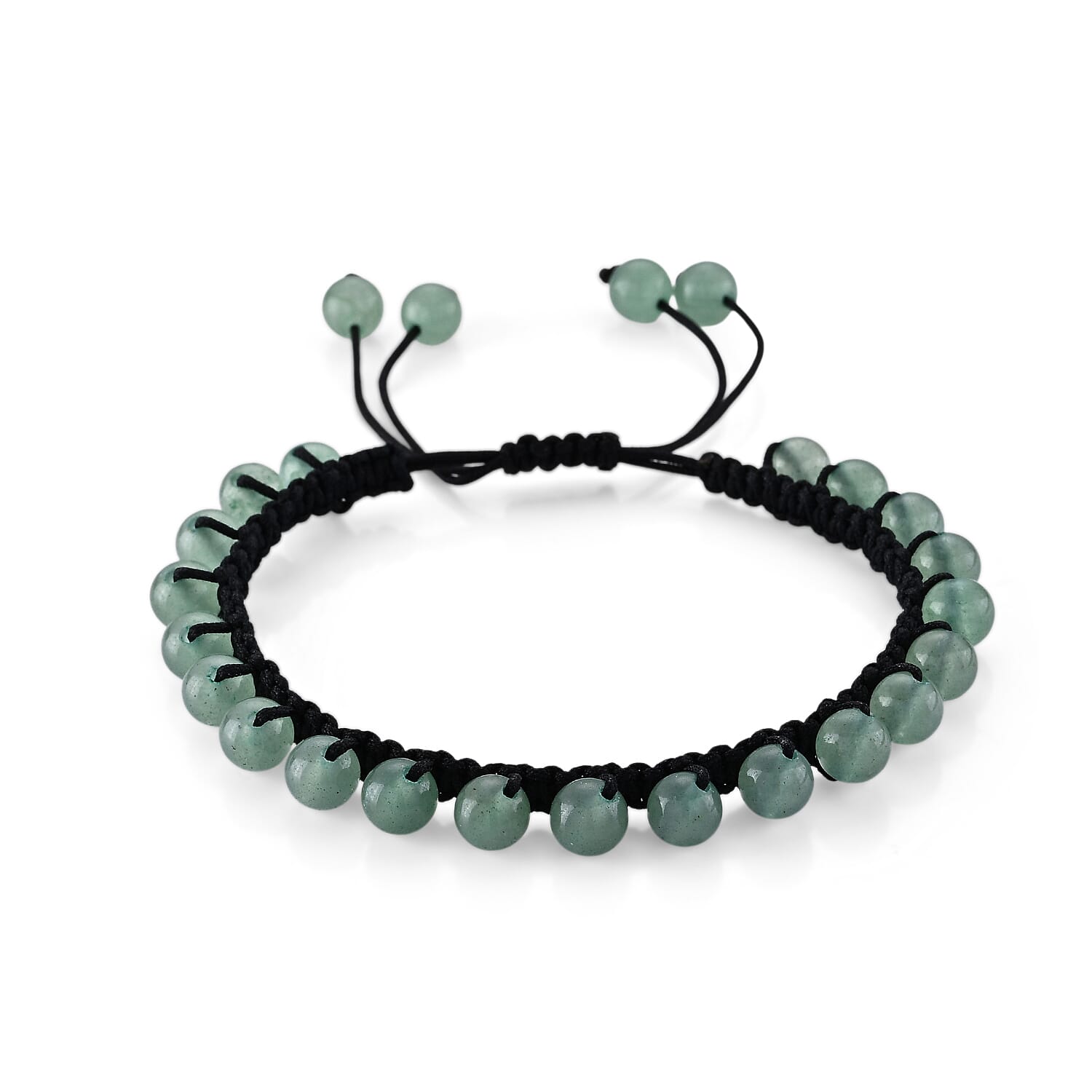 Green Aventurine Beaded Cord Bracelet (6-8In) 40.00 ctw