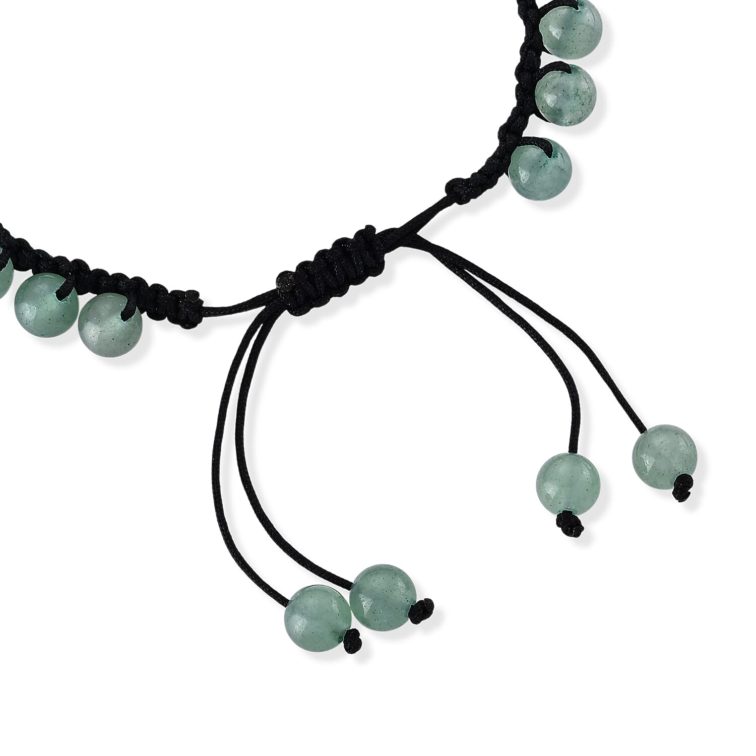 Green Aventurine Beaded Cord Bracelet (6-8In) 40.00 ctw