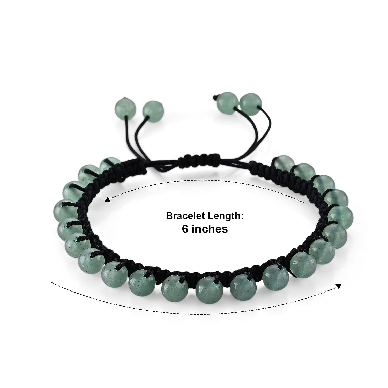 Green Aventurine Beaded Cord Bracelet (6-8In) 40.00 ctw