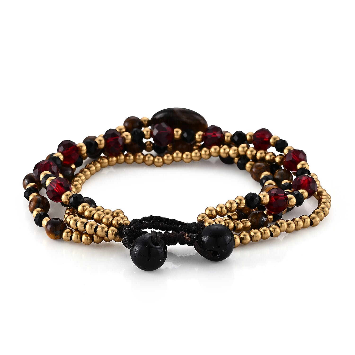 Tigers Eye 25.00 ctw Bracelet in Goldtone (7.00 In)
