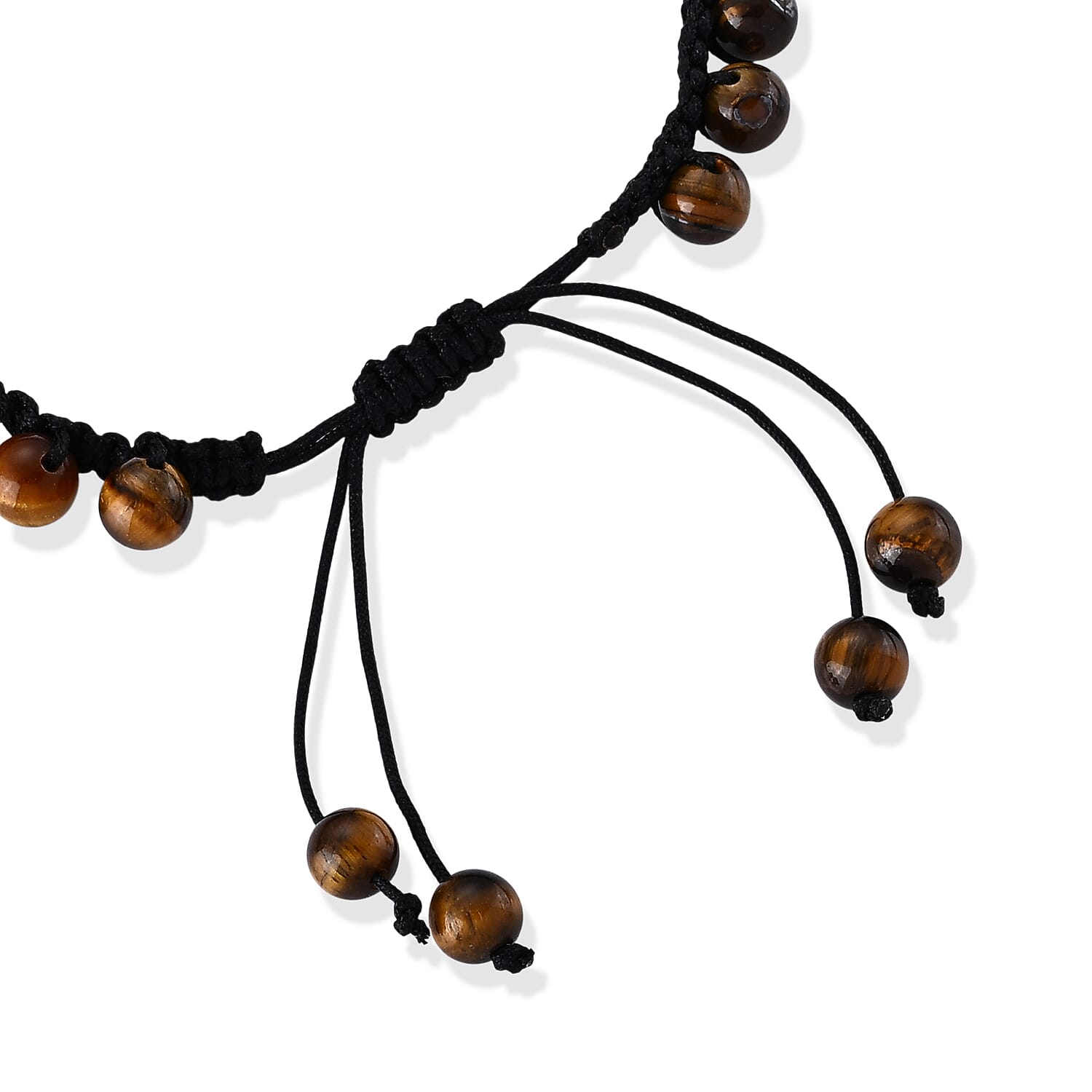 Yellow Tigers Eye Beaded Cord Bracelet (6-8In) 40.00 ctw