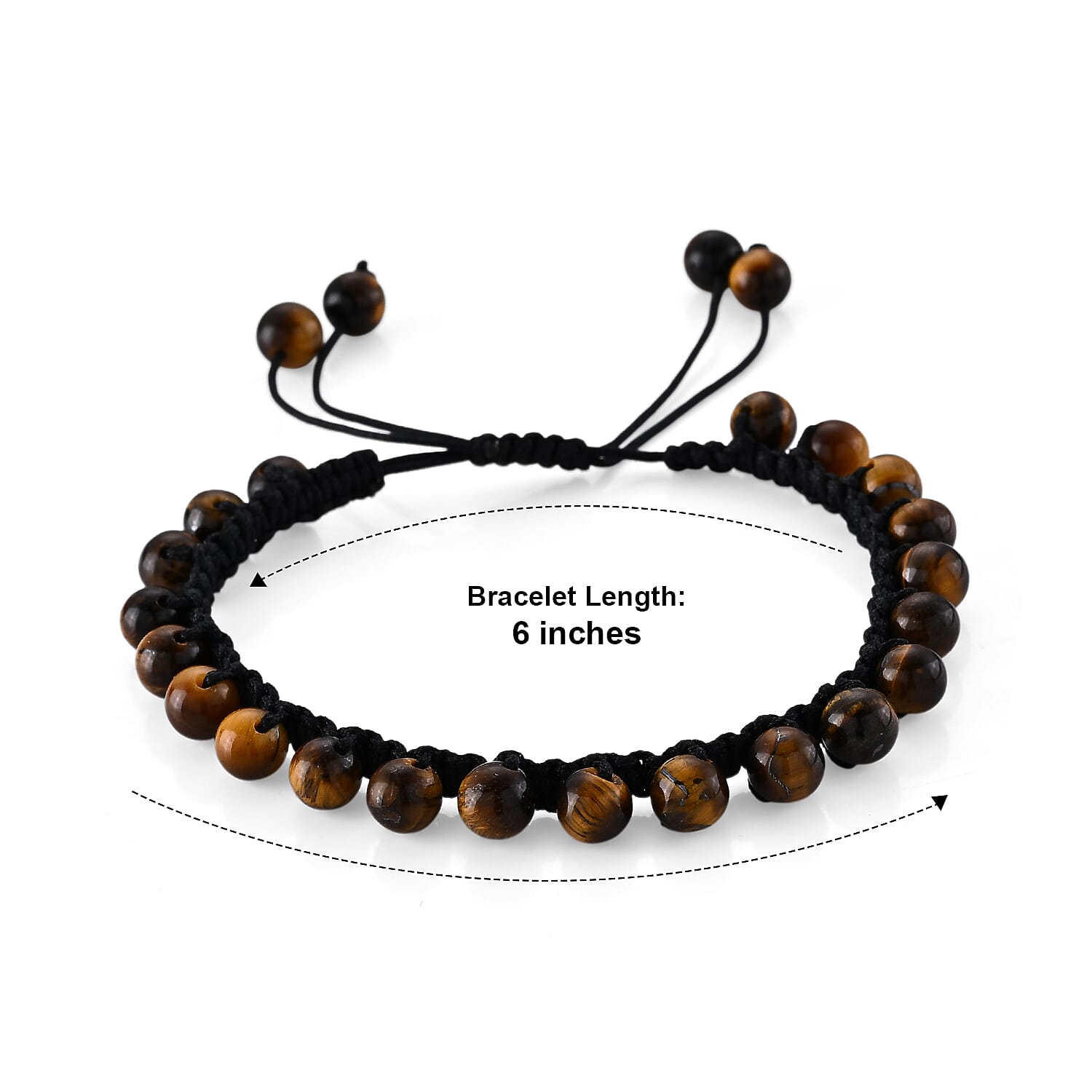 Yellow Tigers Eye Beaded Cord Bracelet (6-8In) 40.00 ctw