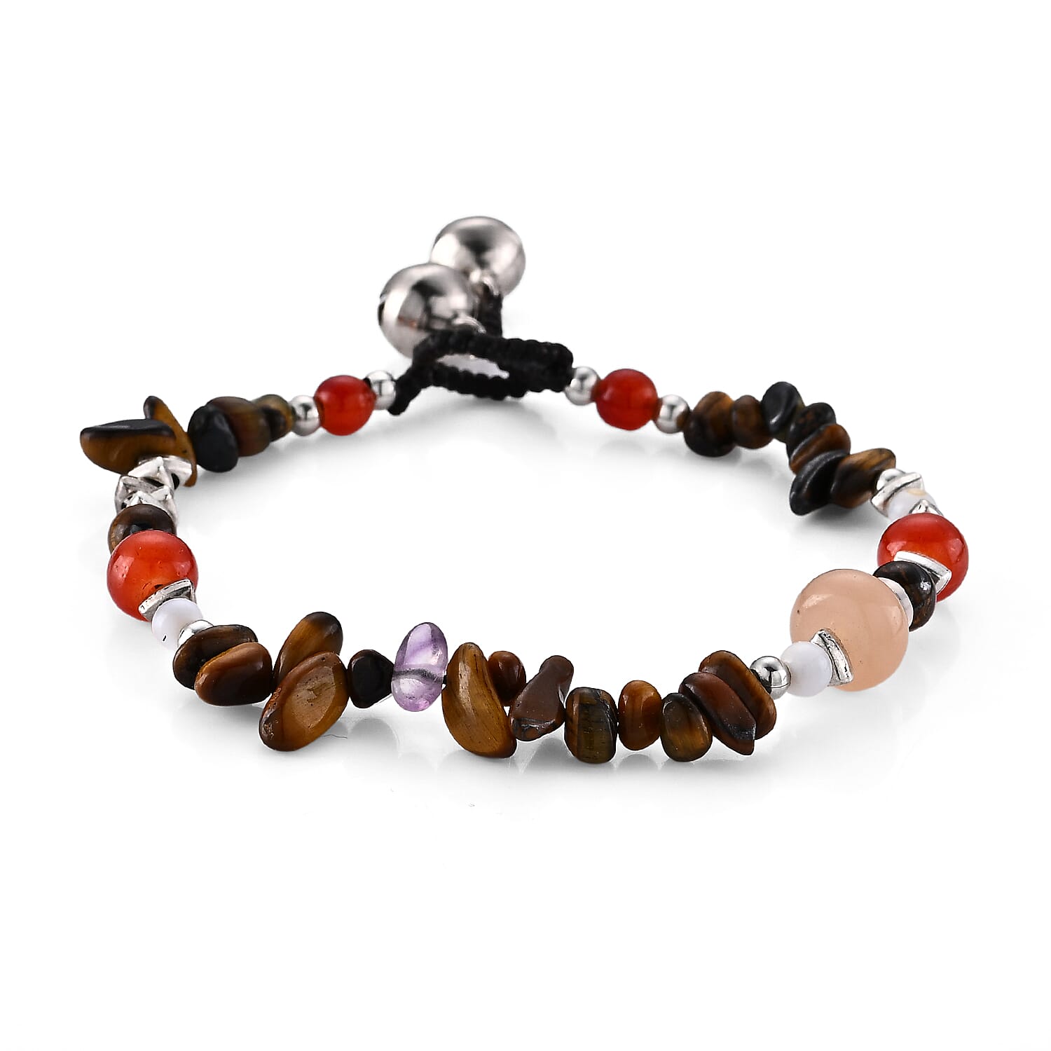 Tigers Eye 10.00 ctw Bracelet in Silvertone (7.50 In)