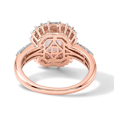 D'Joy Premium Pink Morganite and Multi Gemstone 2.50 ctw Mist Royale Ring in 18K Vermeil RG Over Sterling Silver (Size 6.0)