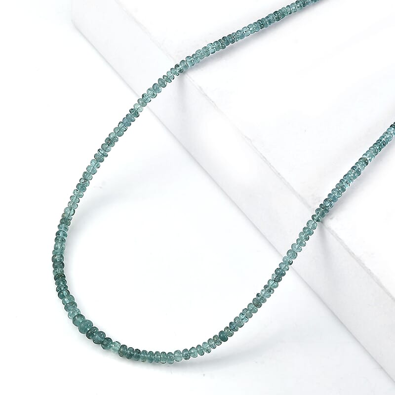 Certified & Appraised Luxoro AAA Pirineu Lagoon Tourmaline 42.00 ctw Beaded Necklace in 14K Yellow Gold 18 Inches