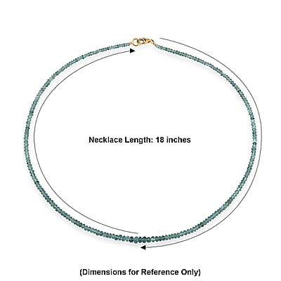 Certified & Appraised Luxoro AAA Pirineu Lagoon Tourmaline 42.00 ctw Beaded Necklace in 14K Yellow Gold 18 Inches