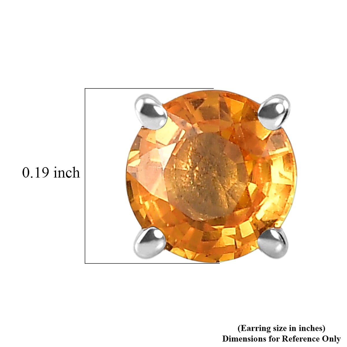 D'Joy AAA Natural Yellow Sapphire 1.15 ctw Solitaire Stud Earrings in Rhodium Over Sterling Silver image number 4