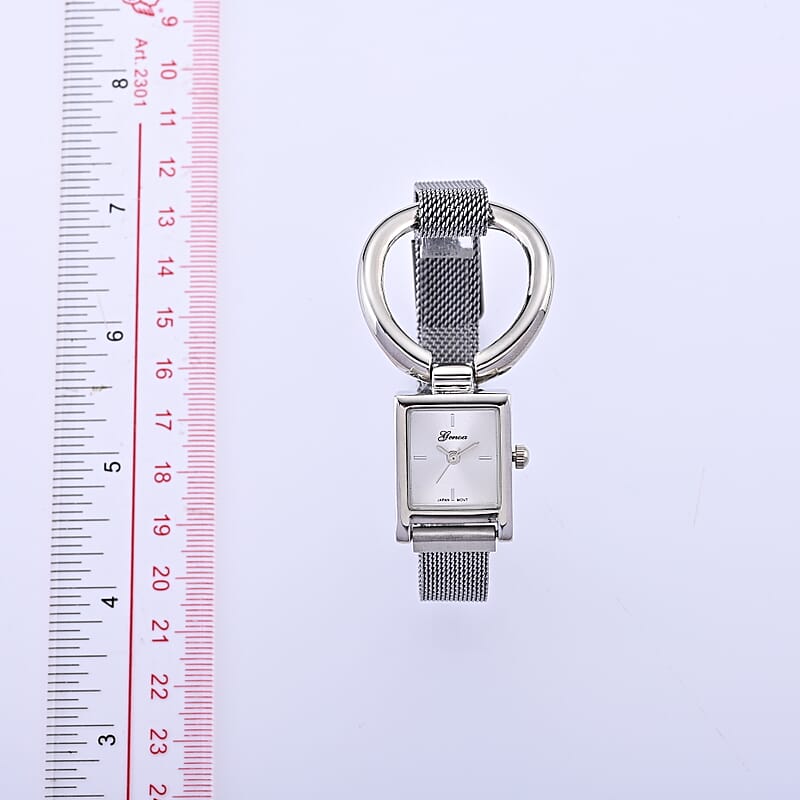 Genoa Japanese Movement Watch in Silvertone with Magnet Buckle