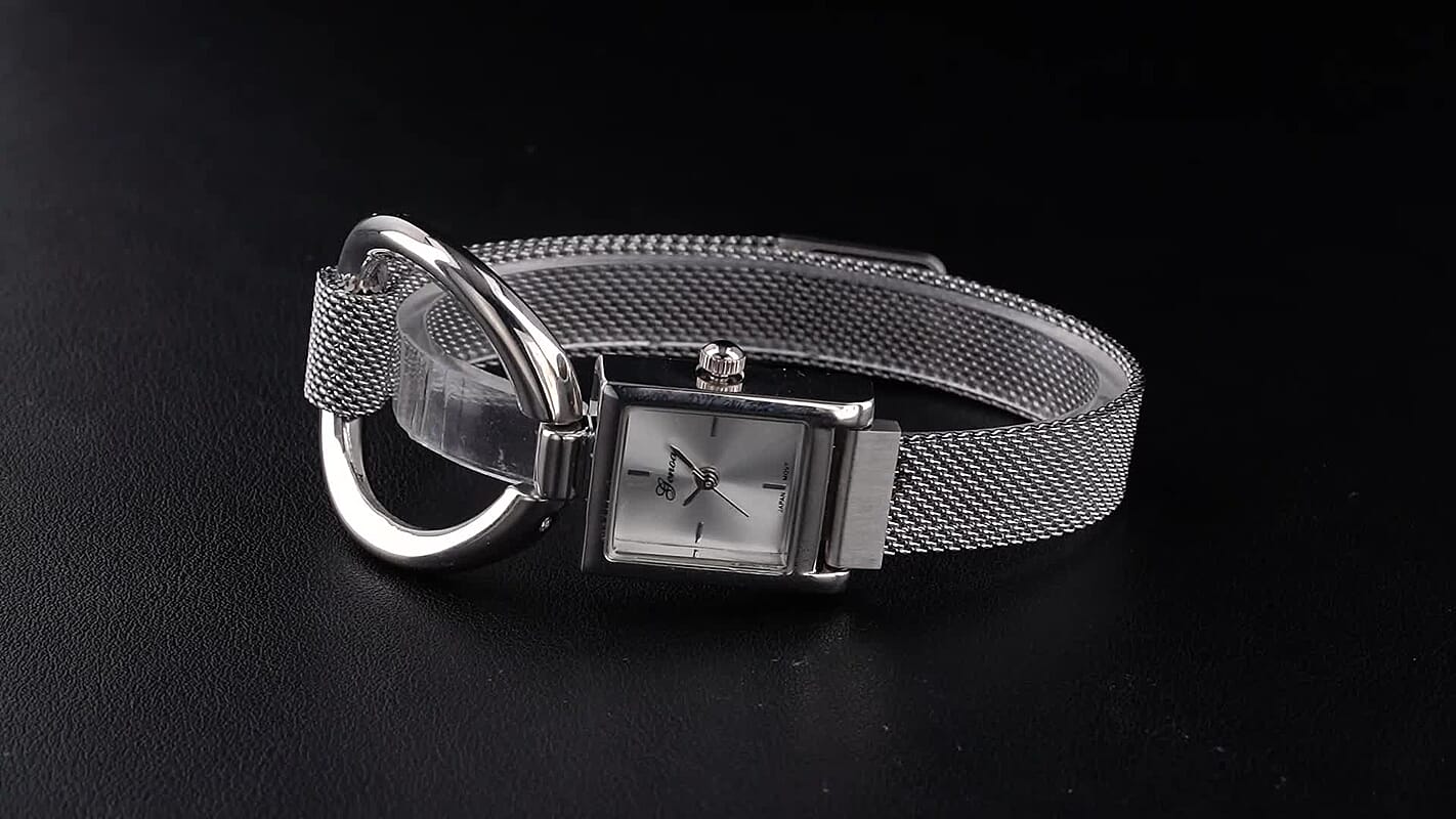 Genoa Japanese Movement Watch in Silvertone with Magnet Buckle