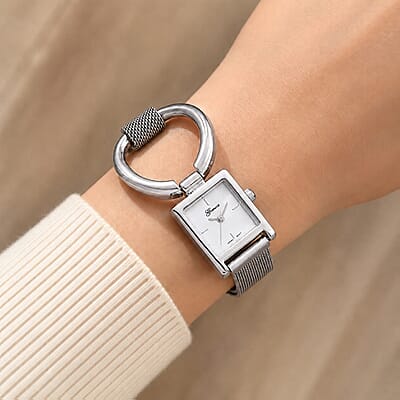 Genoa Japanese Movement Watch in Silvertone with Magnet Buckle