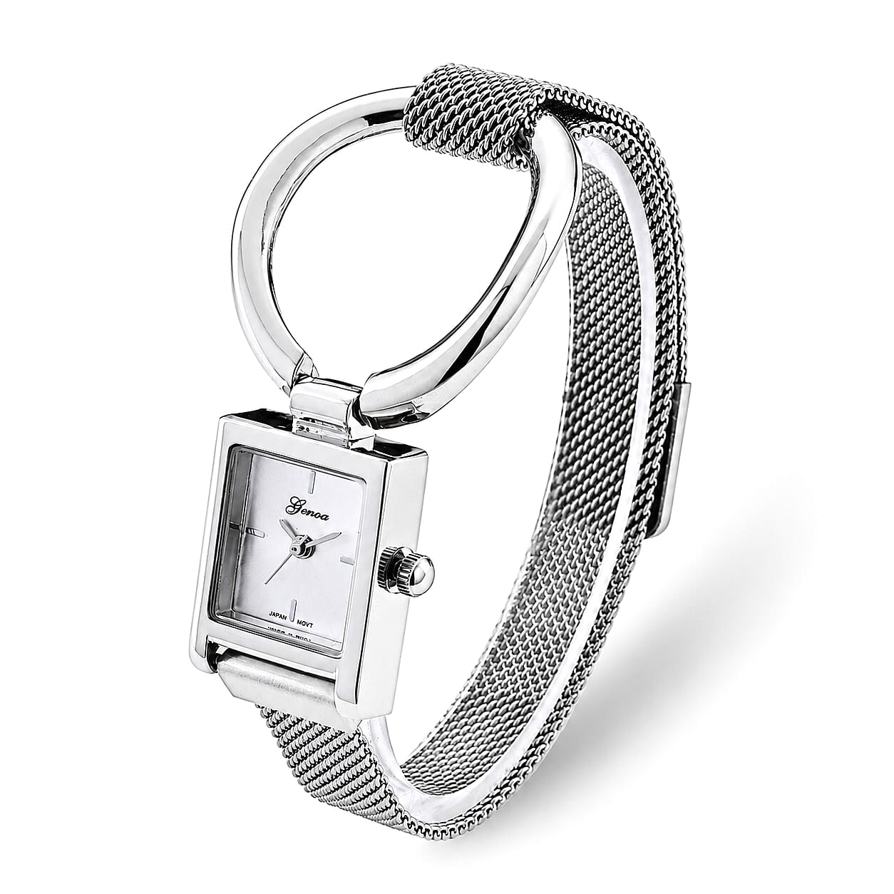 Genoa Japanese Movement Watch in Silvertone with Magnet Buckle