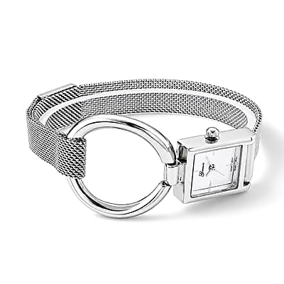 Genoa Japanese Movement Watch in Silvertone with Magnet Buckle