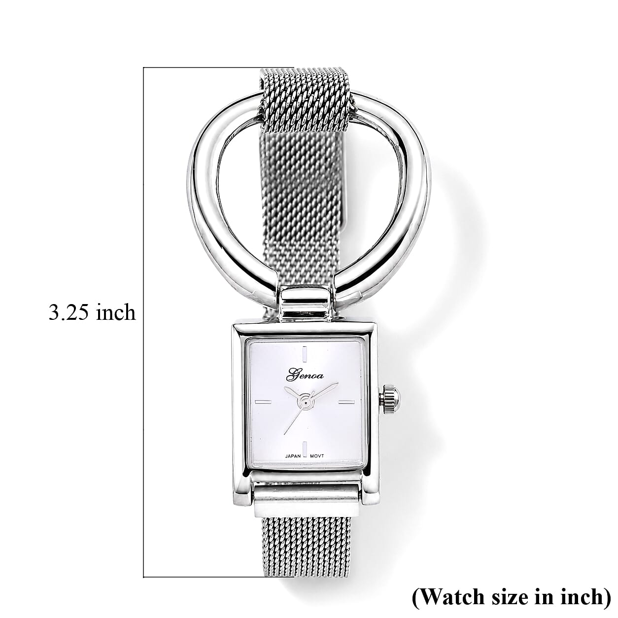 Genoa Japanese Movement Watch in Silvertone with Magnet Buckle