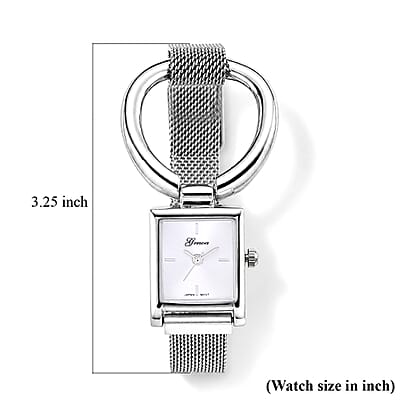 Genoa Japanese Movement Watch in Silvertone with Magnet Buckle