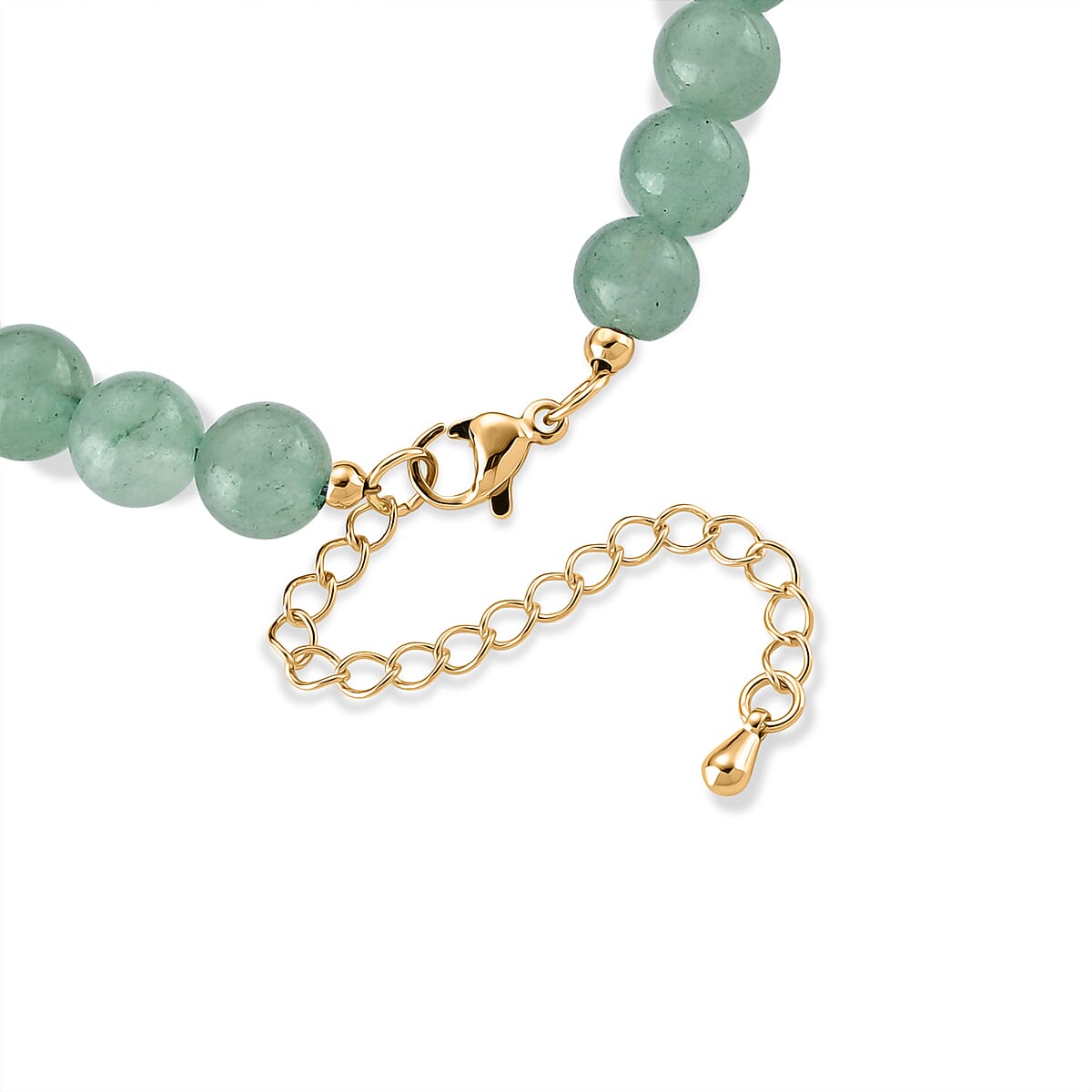 Green Aventurine and Multi Gemstone 40.00 ctw Beaded Bracelet in Goldtone (7.50-9.50In) image number 3