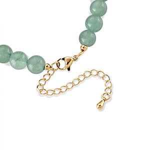 Green Aventurine and Multi Gemstone 40.00 ctw Beaded Bracelet in Goldtone (7.50-9.50In)