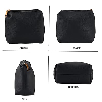 Black Genuine Leather Bag and Set of Phone Bag