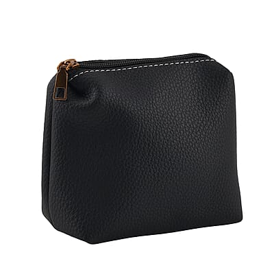 Black Genuine Leather Bag and Set of Phone Bag