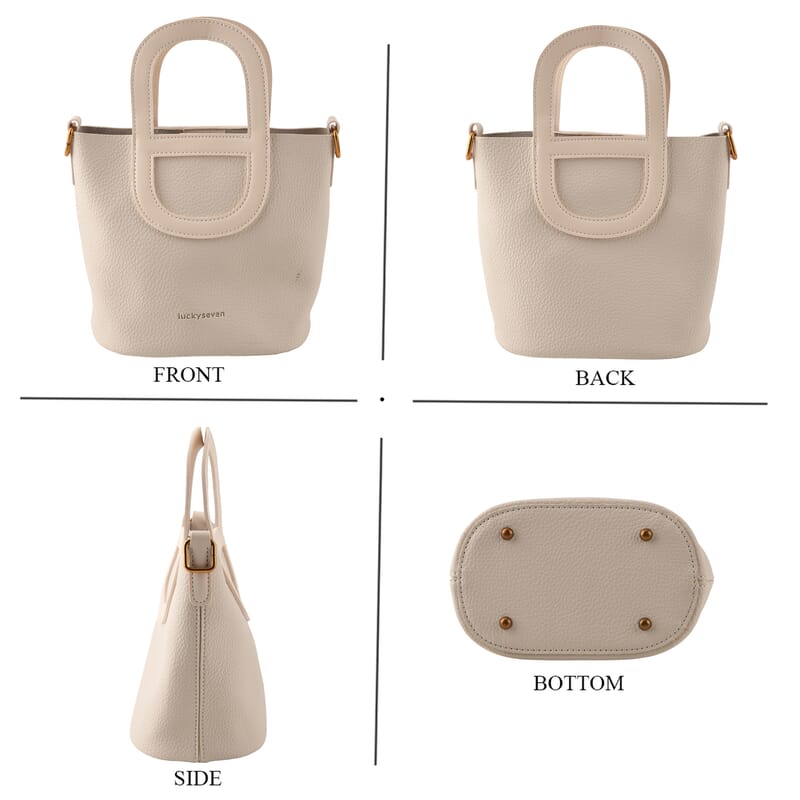 White Genuine Leather Bag and Set of Phone Bag