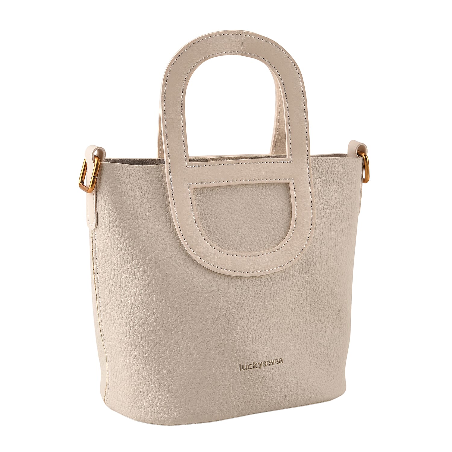White Genuine Leather Bag and Set of Phone Bag