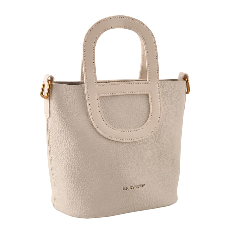 White Genuine Leather Bag and Set of Phone Bag