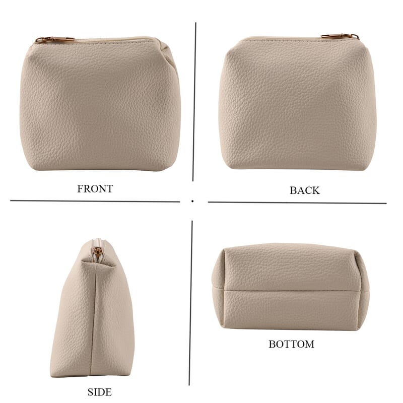 White Genuine Leather Bag and Set of Phone Bag