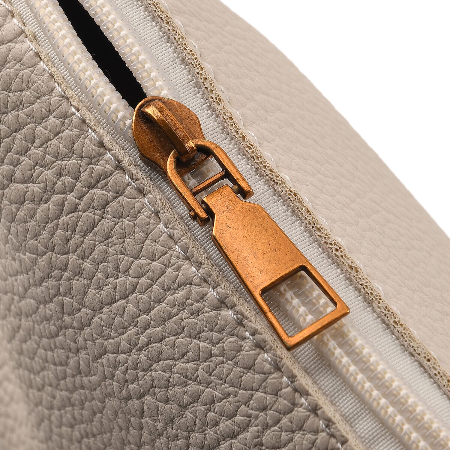 White Genuine Leather Bag and Set of Phone Bag