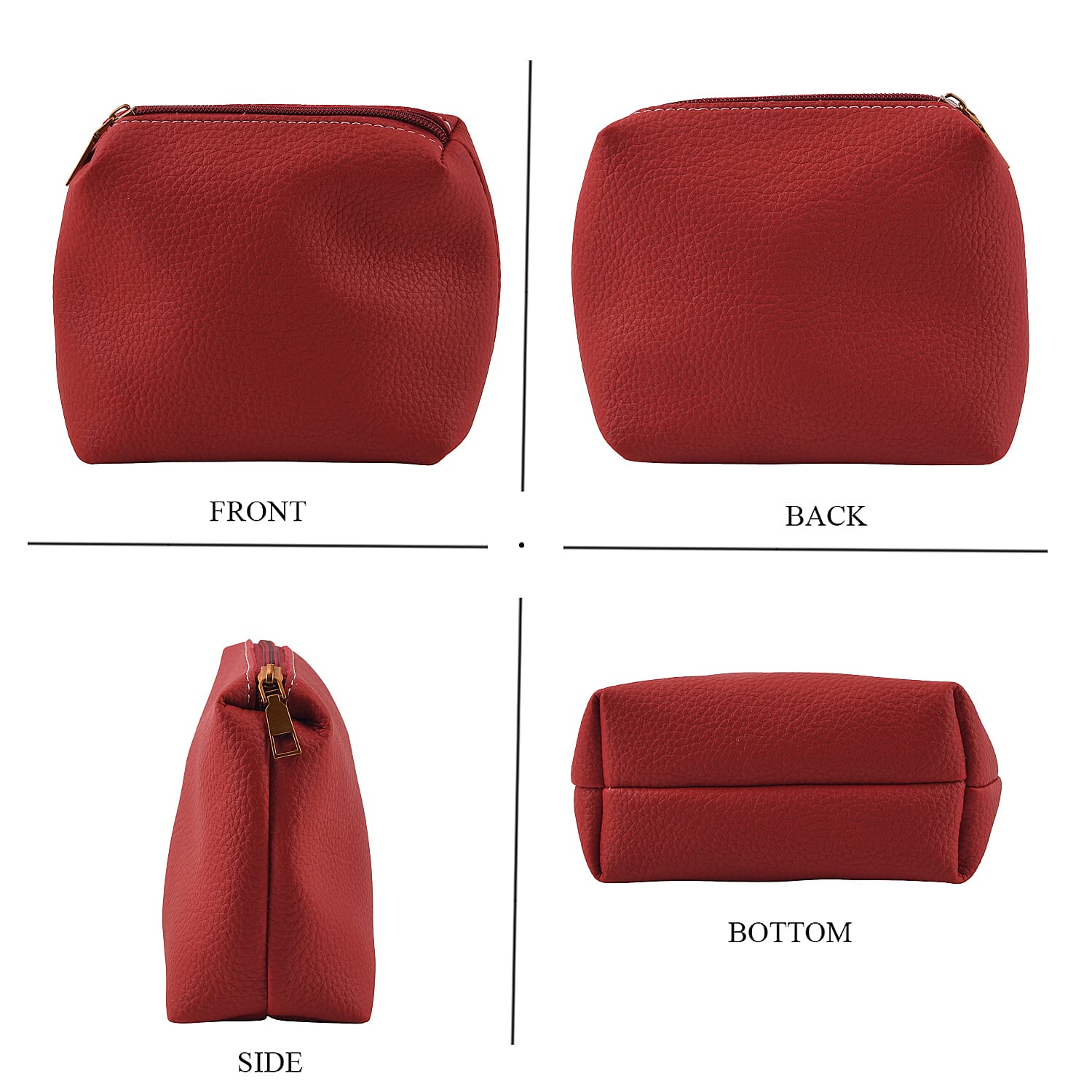 Red Genuine Leather Bag and Set of Phone Bag