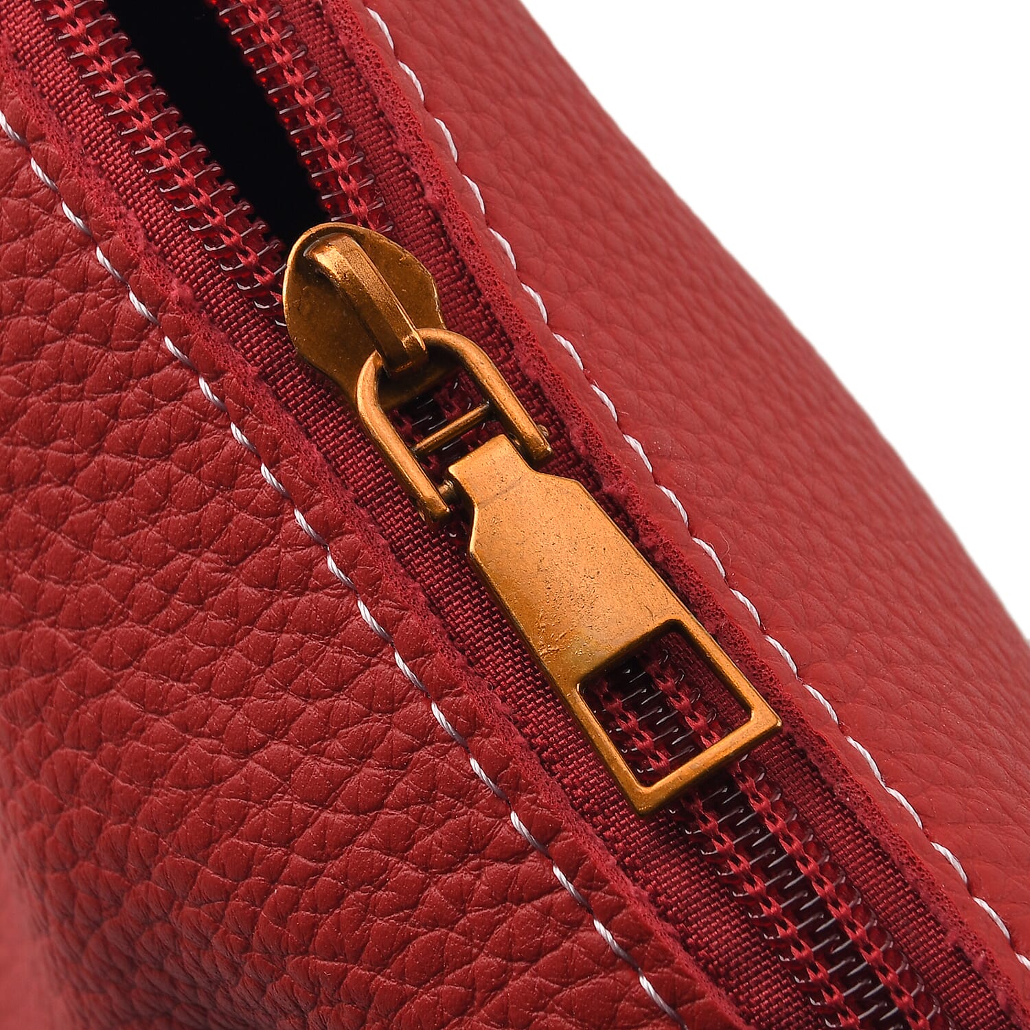 Red Genuine Leather Bag and Set of Phone Bag