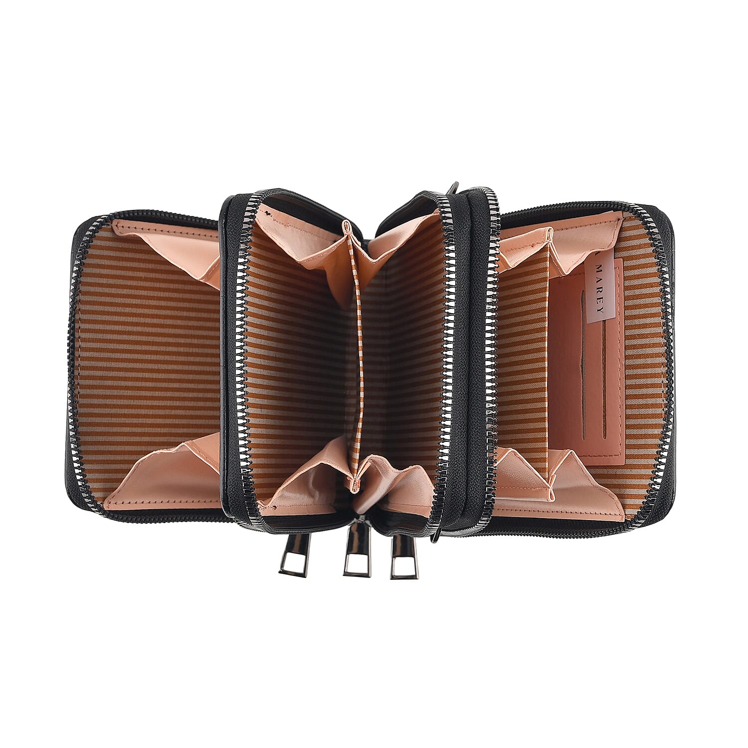 La Marey Black Faux Leather Women's Mobile Crossbody Bag and Card Holder Wallet RFID with Shoulder Strap