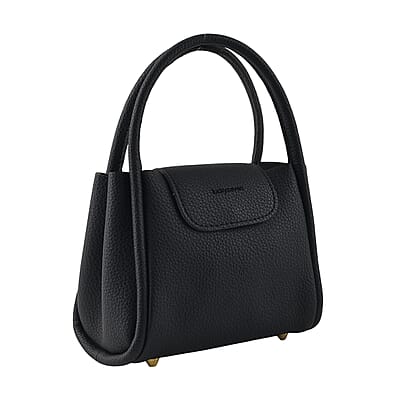 Black Genuine Leather Bag and Set of Phone Bag