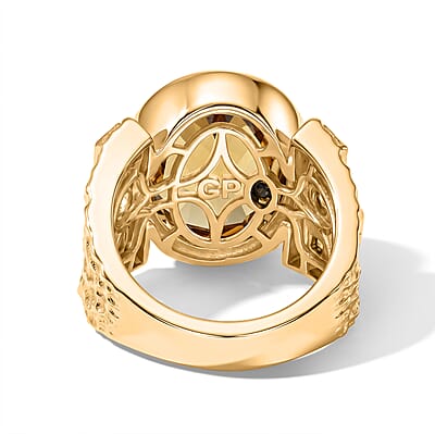GP Premium Brazilian Citrine and Orissa Rhodolite Garnet 9.50 ctw Ring in 18K Vermeil Yellow Gold Over Sterling Silver (Size 6.0)