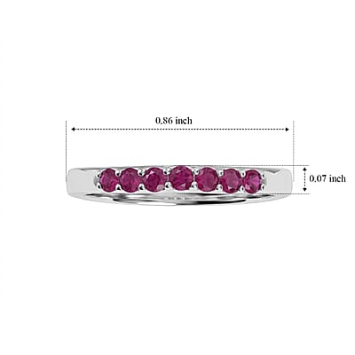 EverTrue Niassa Ruby (FF) 1.00 ctw Solitaire Ring in Stainless Steel (Size 6.0)