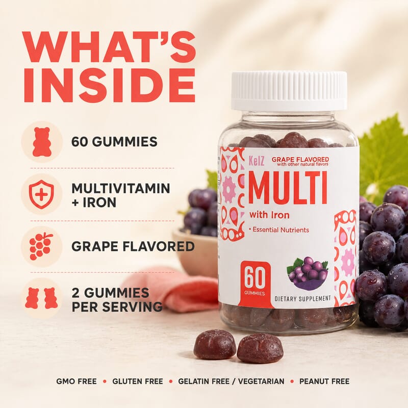 Kelz Multi w/ Iron 60 Ct Gummies