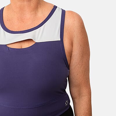 Closeout Nine West Azurite Color Block Cut Out Sports Bra - L