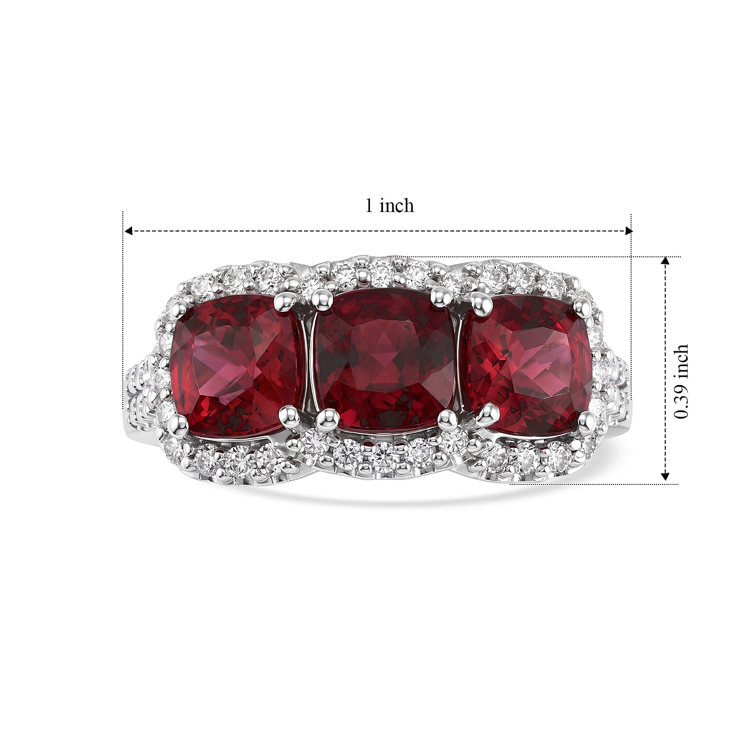 D'Joy Premium Usambara Color Change Garnet and Moissanite 3.60 ctw Ring in Rhodium Over Sterling Silver (Size 8.0)