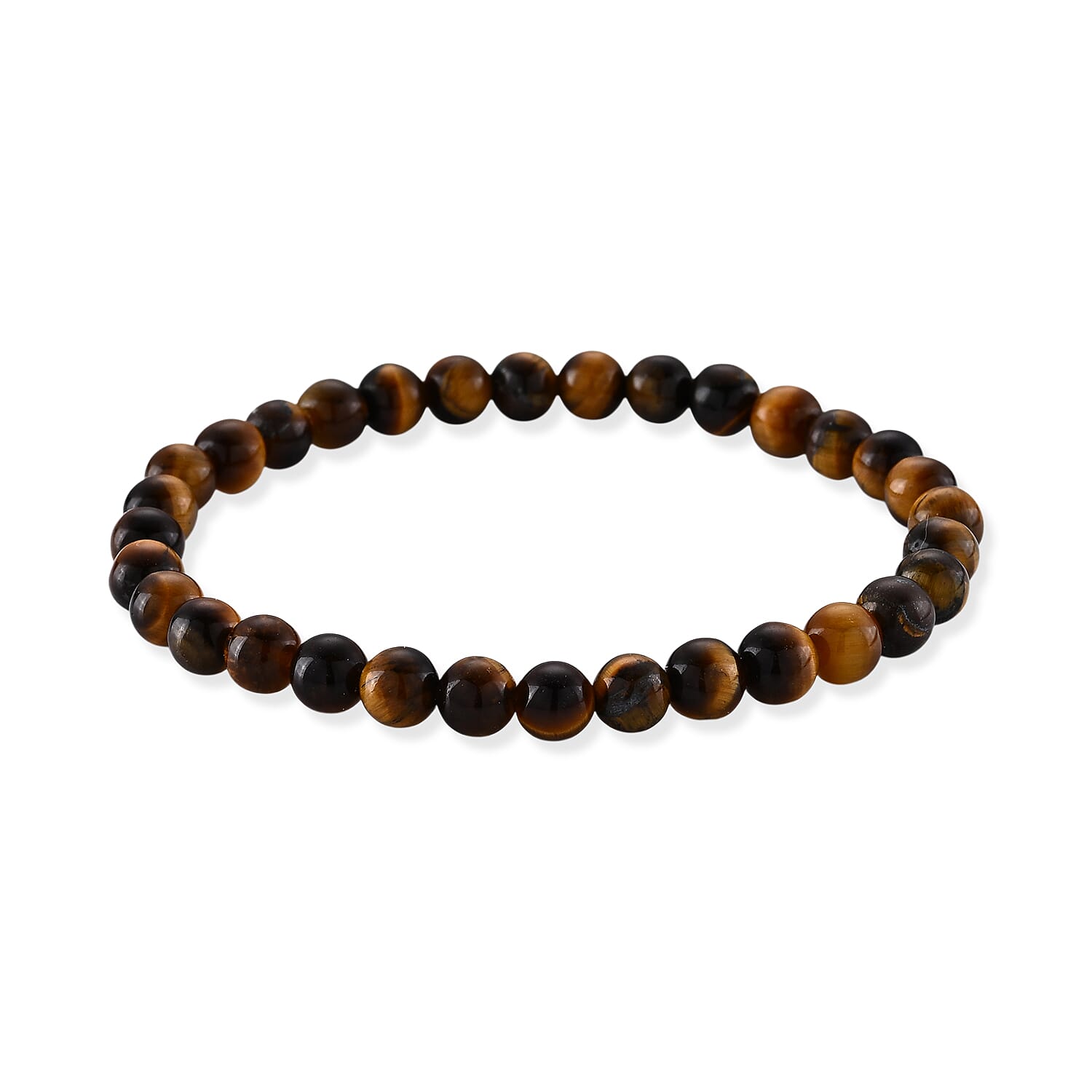 Yellow Tigers Eye 45.00 ctw Beaded Stretch Bracelet