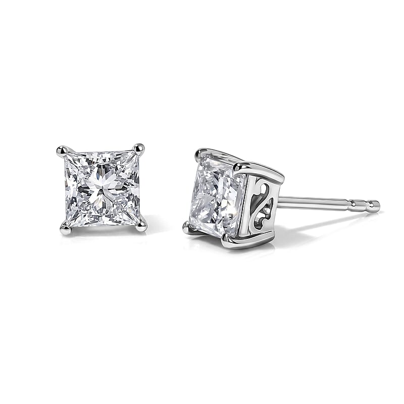 SGL Certified Luxuriant Lab Grown Diamond E-F VS 2.10 ctw Classic Studs Earrings in 10K White Gold