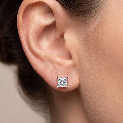 SGL Certified Luxuriant Lab Grown Diamond E-F VS 2.10 ctw Classic Studs Earrings in 10K White Gold