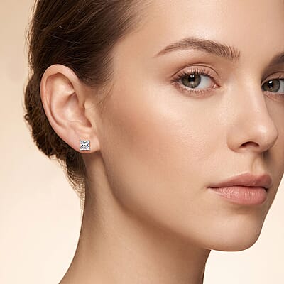 SGL Certified Luxuriant Lab Grown Diamond E-F VS 2.10 ctw Classic Studs Earrings in 10K White Gold