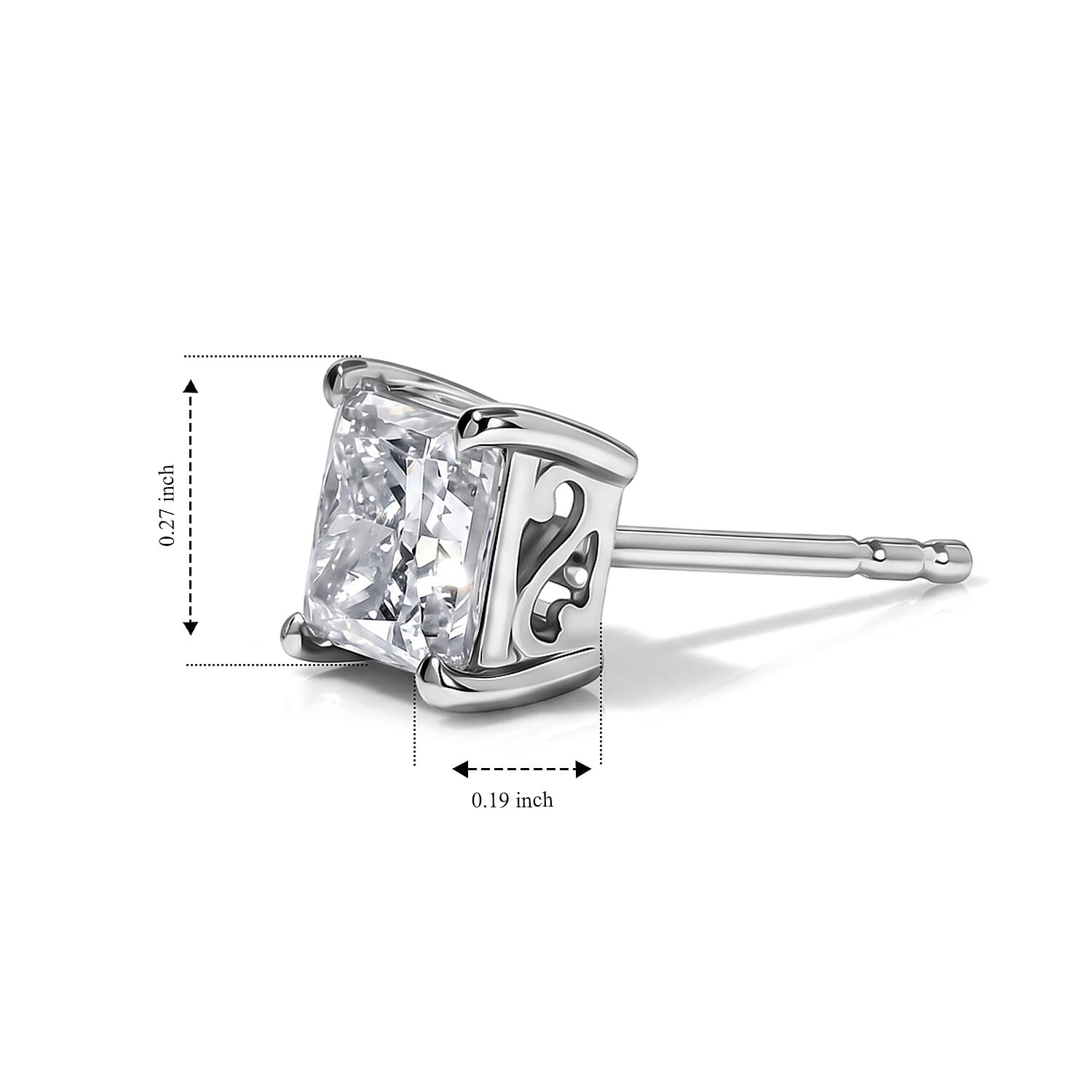 SGL Certified Luxuriant Lab Grown Diamond E-F VS 2.10 ctw Classic Studs Earrings in 10K White Gold (Ships in 10-12 Days)