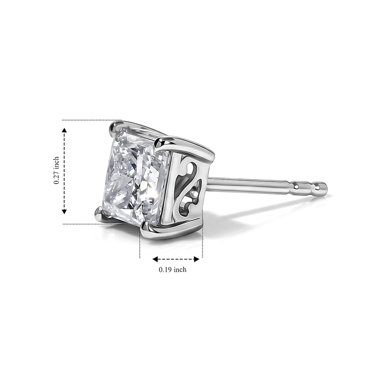SGL Certified Luxuriant Lab Grown Diamond E-F VS 2.10 ctw Classic Studs Earrings in 10K White Gold (Ships in 10-12 Days) image number 2