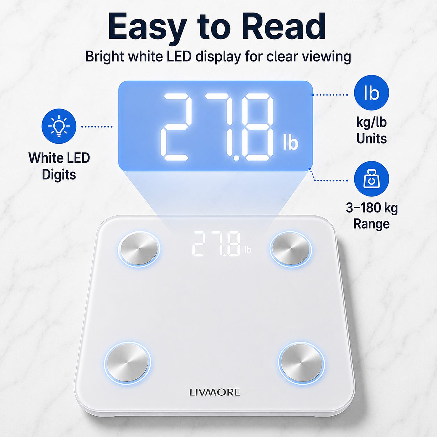 Livmore White Scale with 7 Color Lights