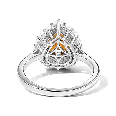 EverTrue Autumn Alexite and Freshwater Pearl 3.15 ctw Fire Bloom Ring in Platinum Bond (Size 6.0)