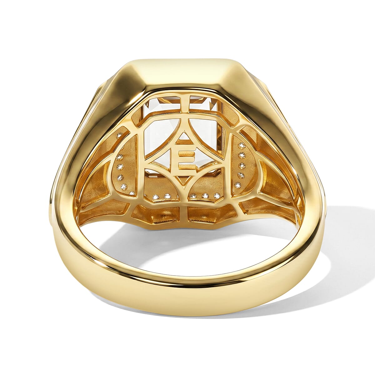 EverTrue Autumn Alexite and White Zircon 3.60 ctw Men's Ring in 18K YG Plated (Size 11.0) (Ships in 5-7 Days) image number 4