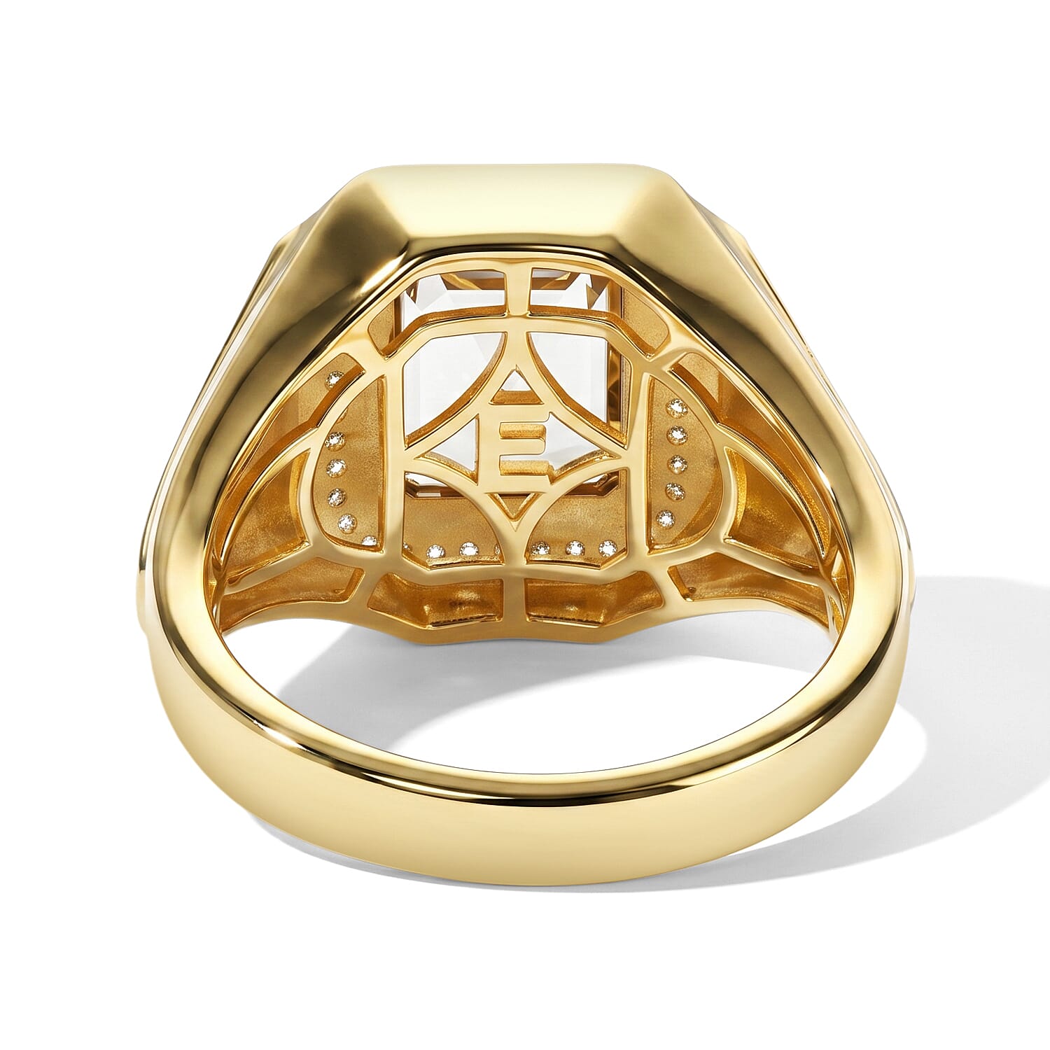 EverTrue Autumn Alexite and White Zircon 3.60 ctw Men's Ring in 18K YG Plated (Size 12.0)